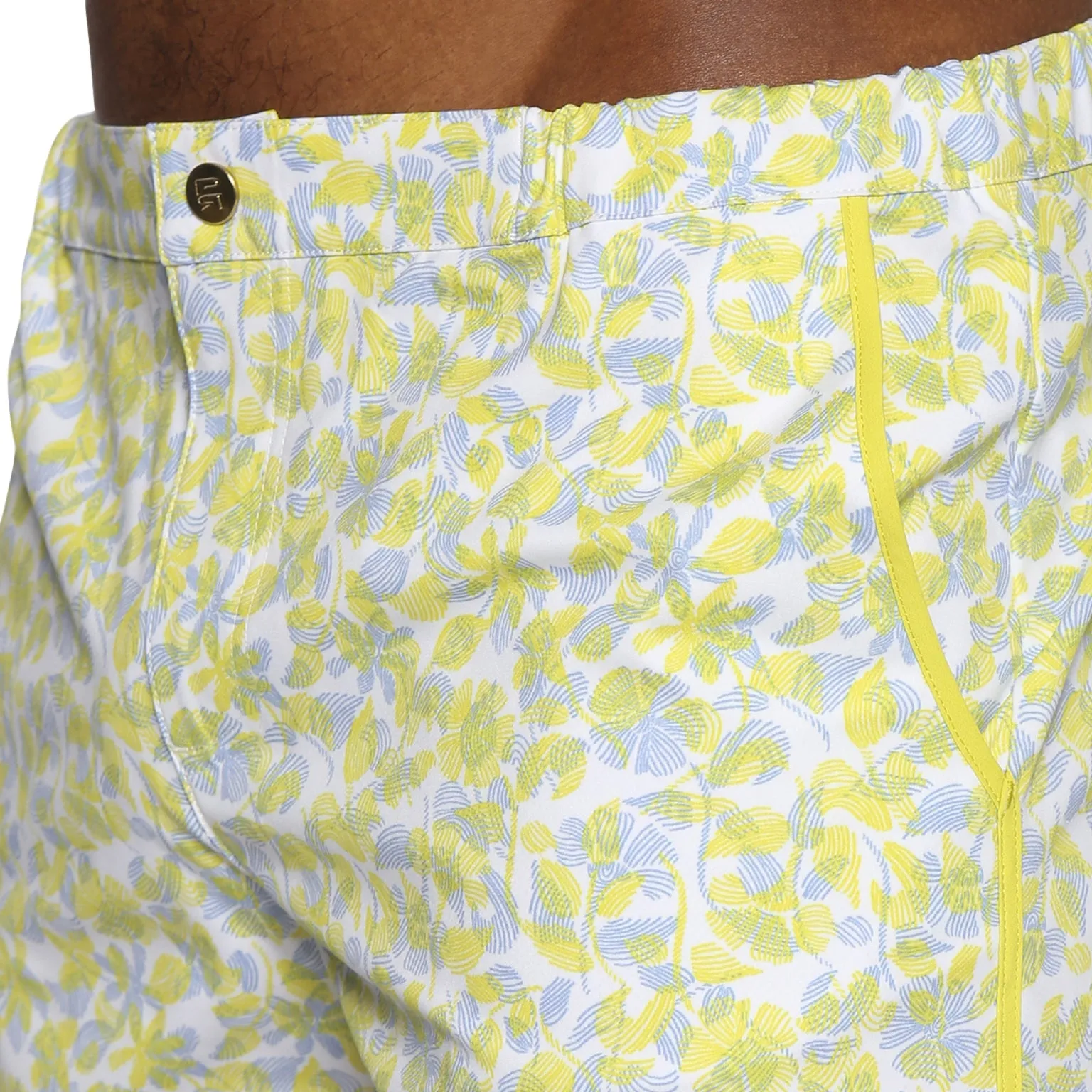 Parke & Ronen Lemon Havana Leaf Print 2" Angeleno Stretch sold by Underwear Expert product image thumbnail 4