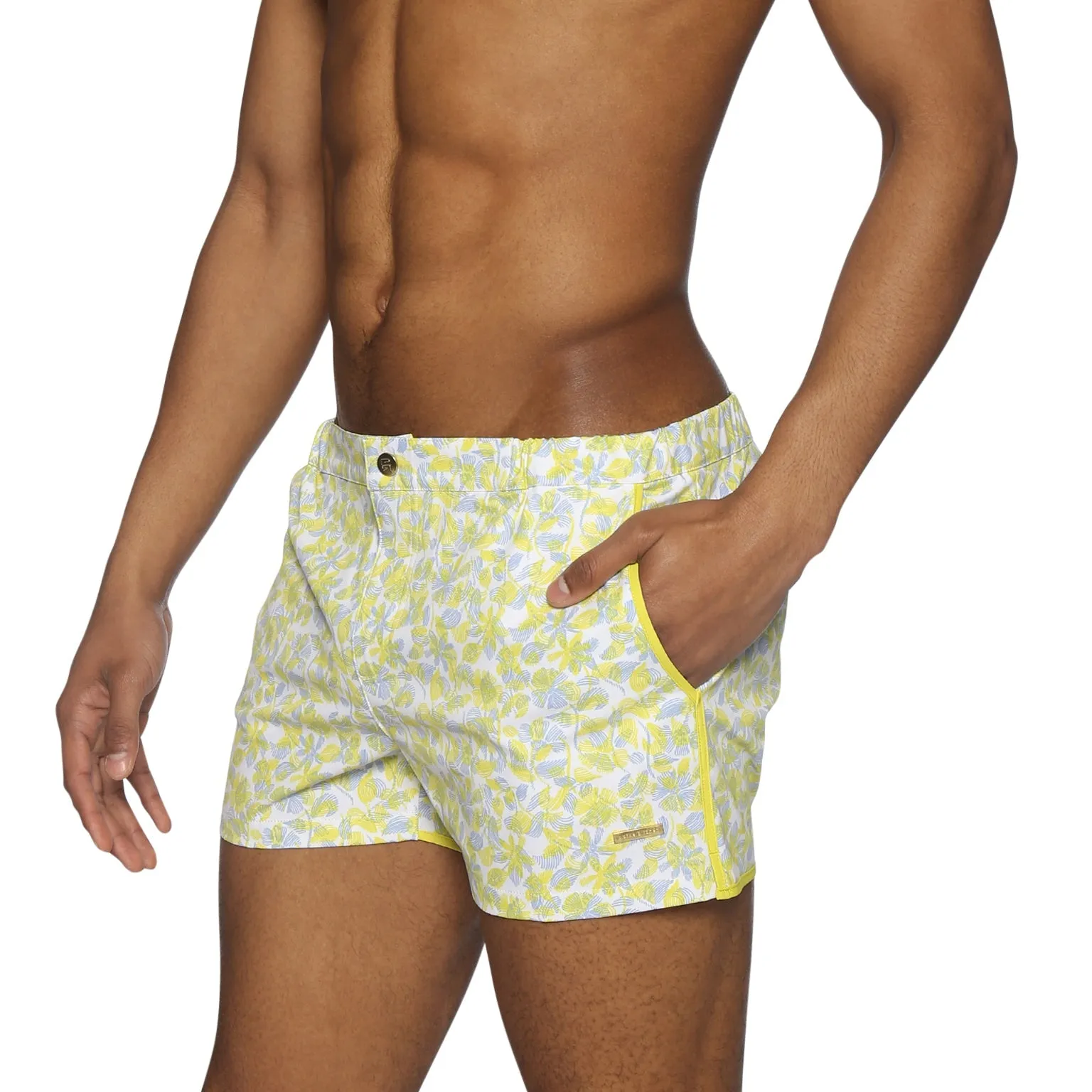 Parke & Ronen Lemon Havana Leaf Print 2" Angeleno Stretch sold by Underwear Expert product image thumbnail 3