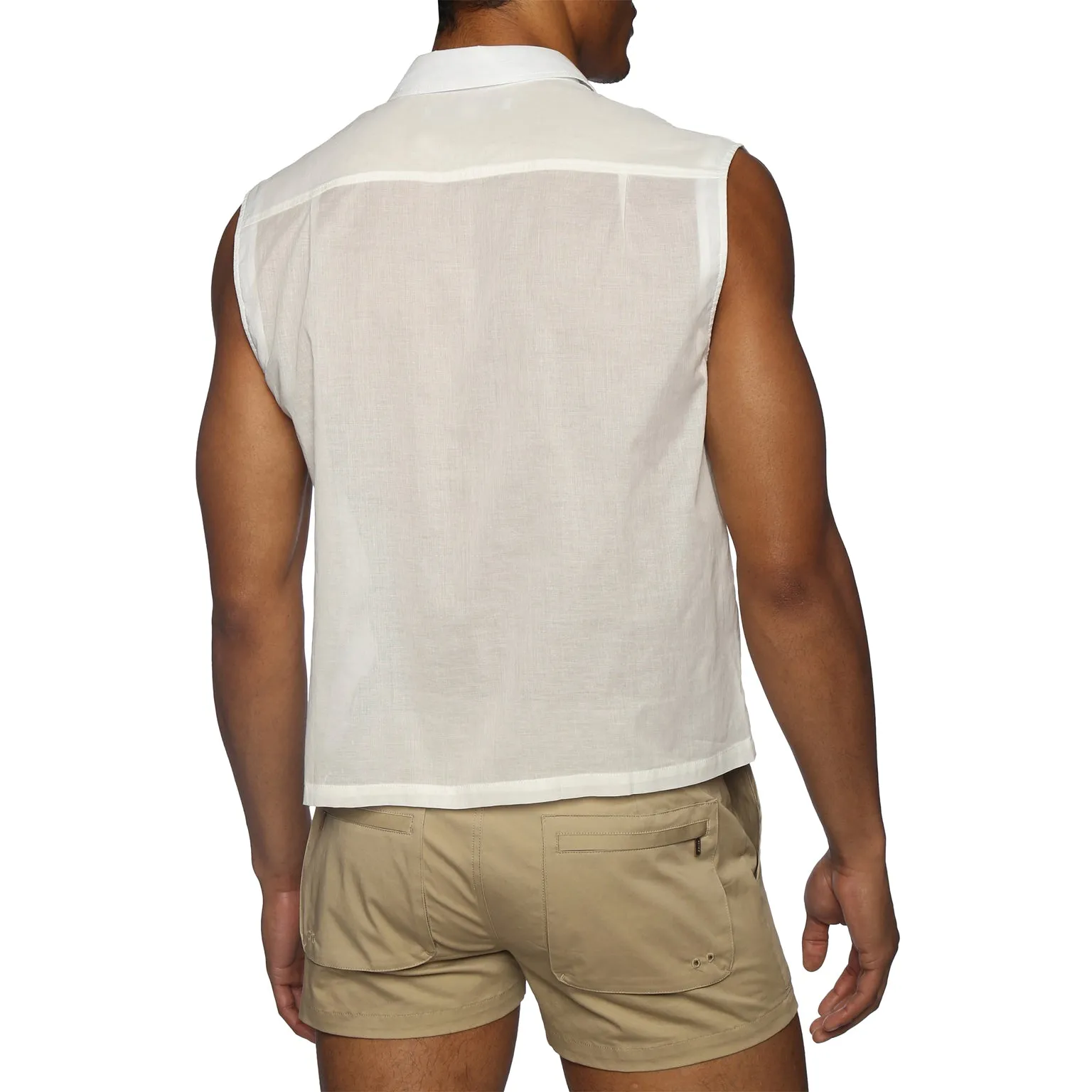 Parke & Ronen Vintage White Sleeveless Expedition Shirt sold by Underwear Expert product image thumbnail 2