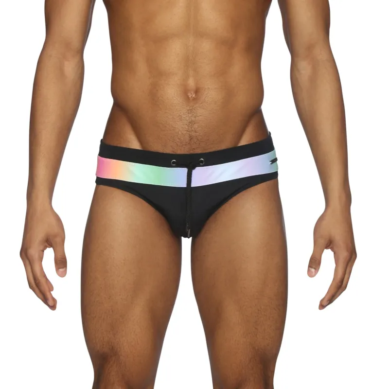 Parke & Ronen Pride Edition Luminous Black Colorblock Meridian Bikini sold by Underwear Expert
