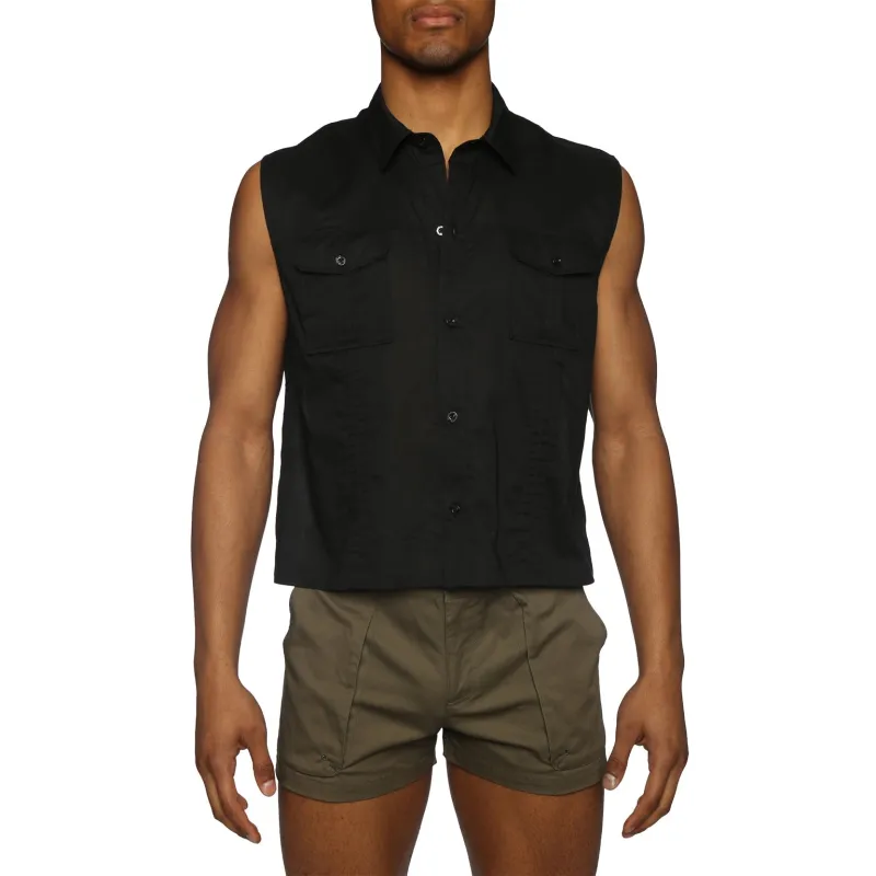 Parke & Ronen Black Sleeveless Expedition Shirt sold by Underwear Expert