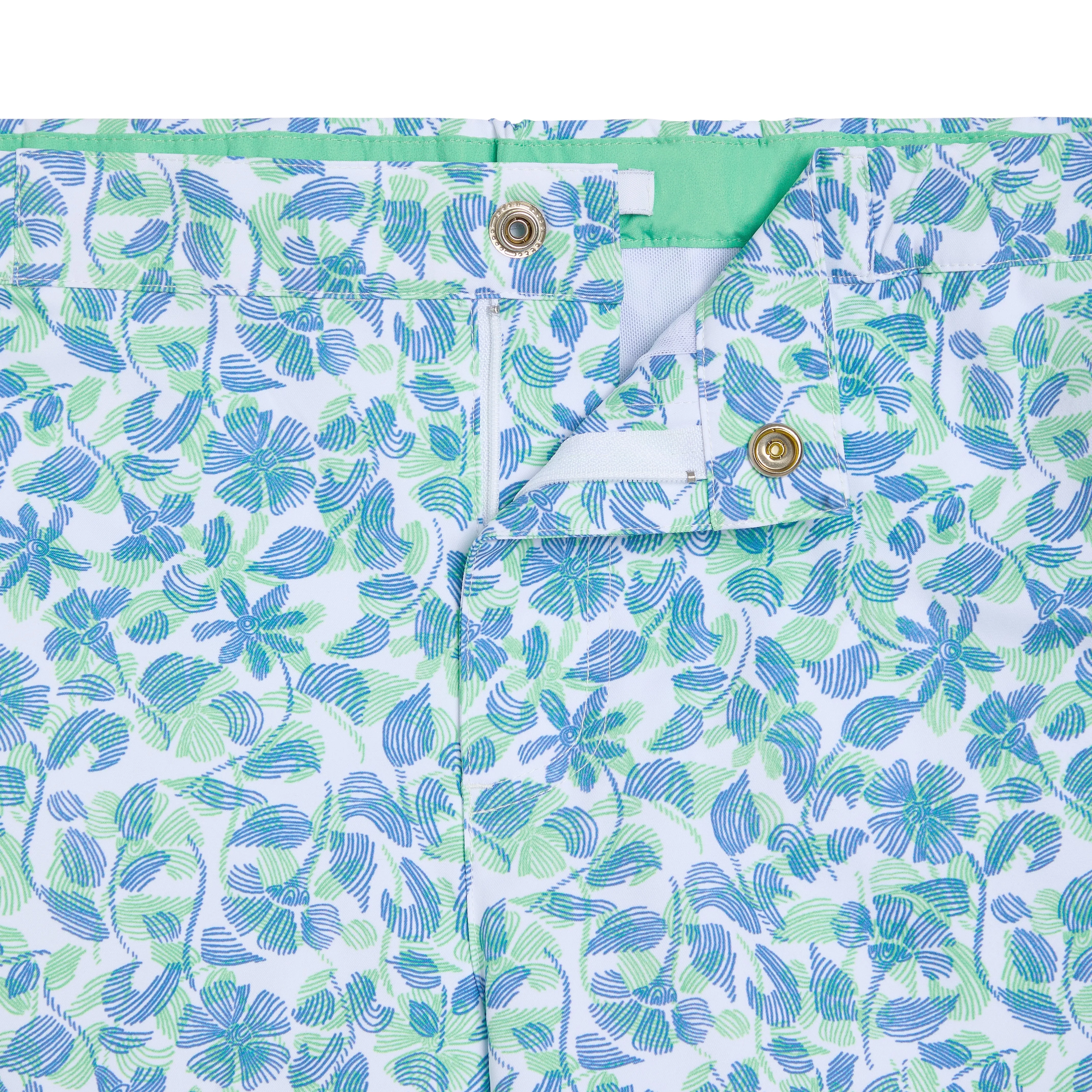 Parke & Ronen Lime Havana Leaf Print 2" Angeleno Stretch sold by Underwear Expert product image thumbnail 4