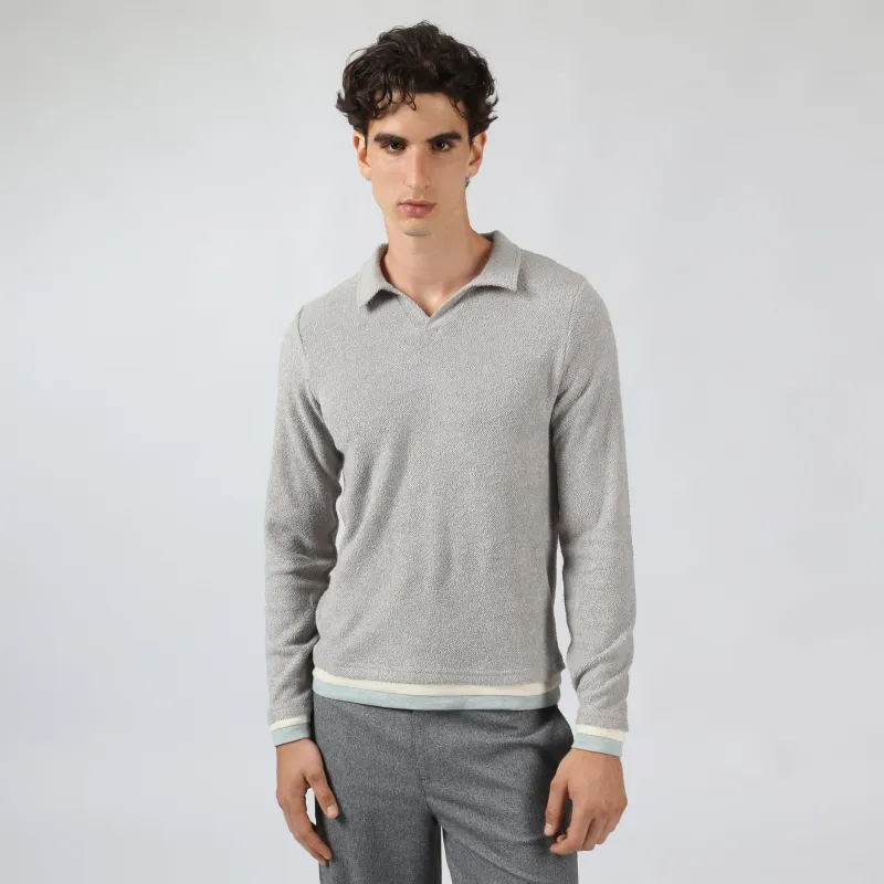 Parke & Ronen Granite Rowe Bouclé Polo sold by Underwear Expert