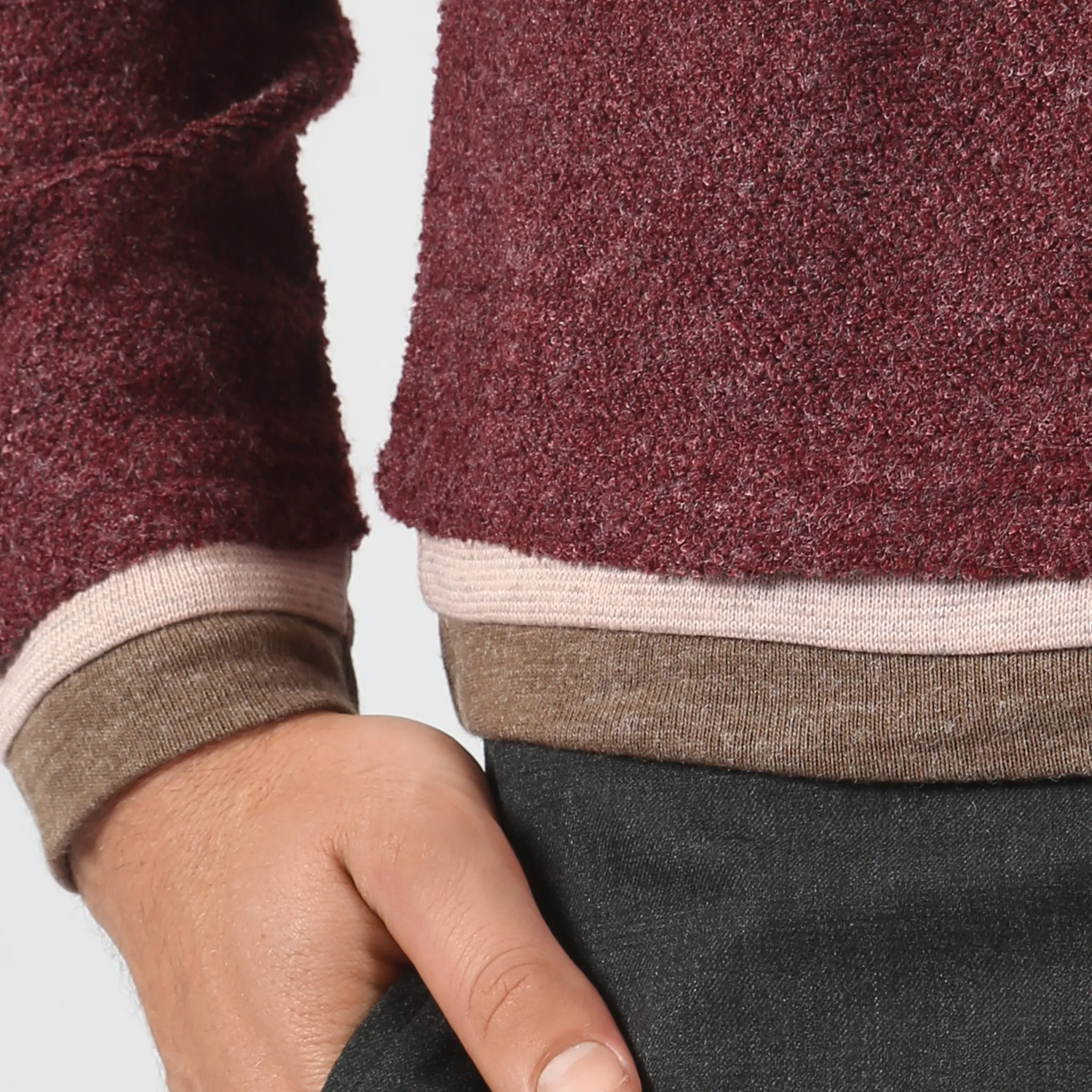 Parke & Ronen Burgundy Rowe Bouclé Polo sold by Underwear Expert product image thumbnail 4