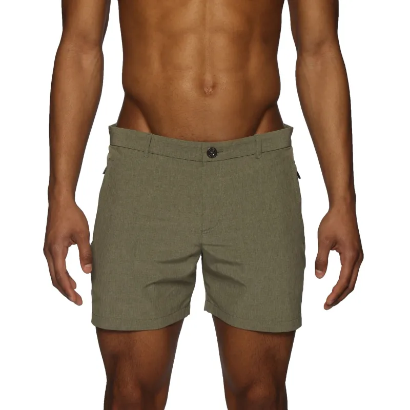 Parke & Ronen Actionwear Army Green Action Stretch Holler Short sold by Underwear Expert
