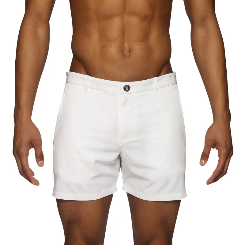 Parke & Ronen Actionwear Polar White Action Stretch Holler Short sold by Underwear Expert