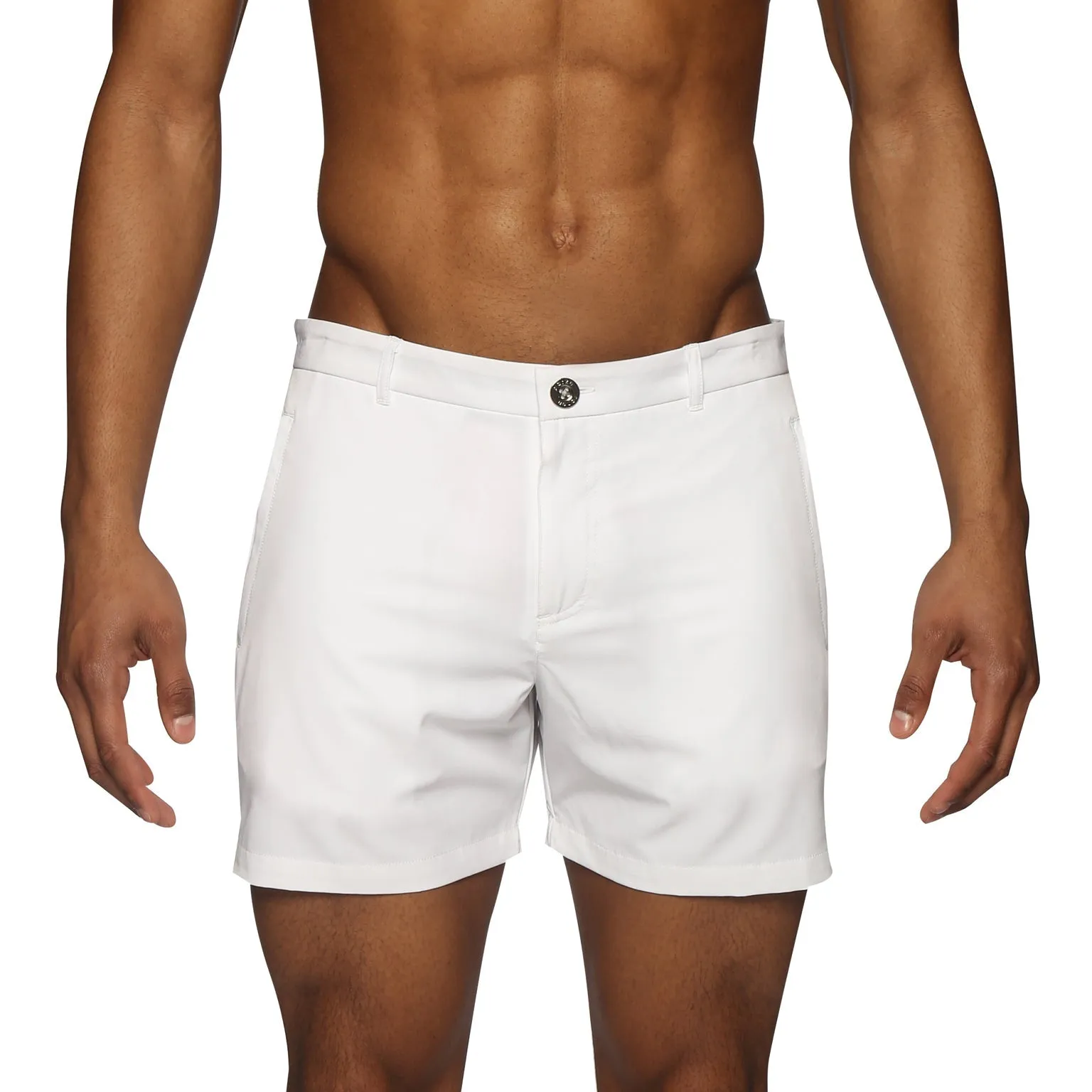 Parke & Ronen Actionwear Polar White Action Stretch Holler Short sold by Underwear Expert
