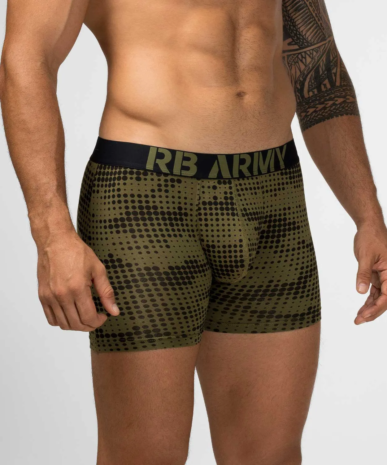 Rounderbum Army Padded Boxer Brief + Smart Package Cup sold by Underwear Expert
