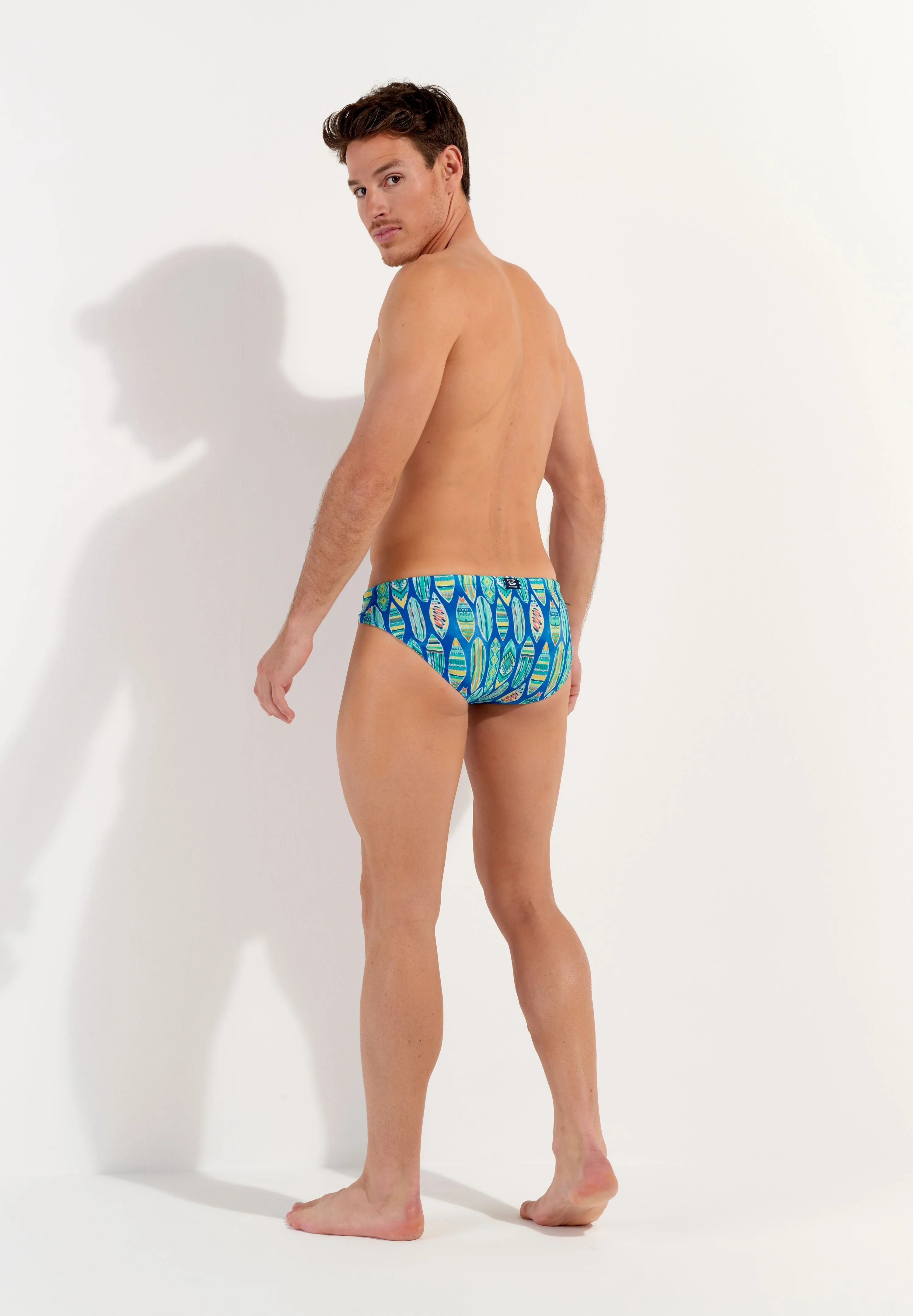 HOM Marbella Swim Mini Brief Blue Print sold by Underwear Expert product image thumbnail 2