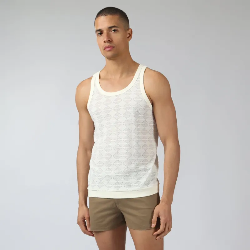 Parke & Ronen New Ivory Chevron Lace Tank made by Parke & Ronen