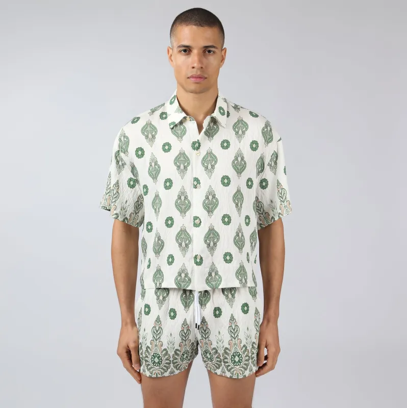 Parke & Ronen New Emerald Medallion Printed Camp Shirt sold by Underwear Expert