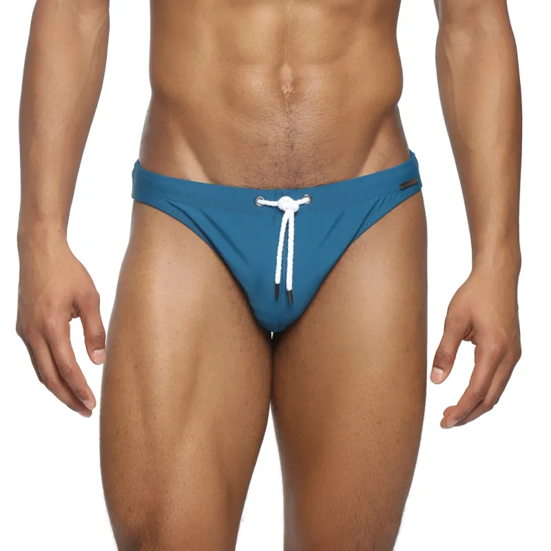 Parke & Ronen New Teal Solid Blade Bikini sold by Underwear Expert