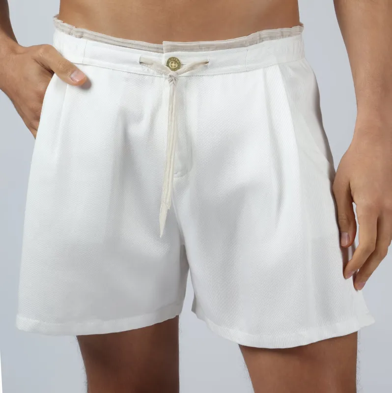 Parke & Ronen New White Savoy Solid Short made by Parke & Ronen