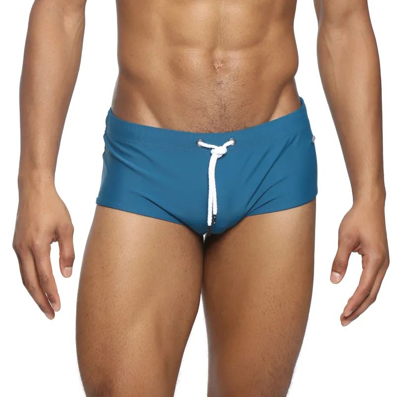 Parke & Ronen New Teal Solid Corcovado Brief made by Parke & Ronen