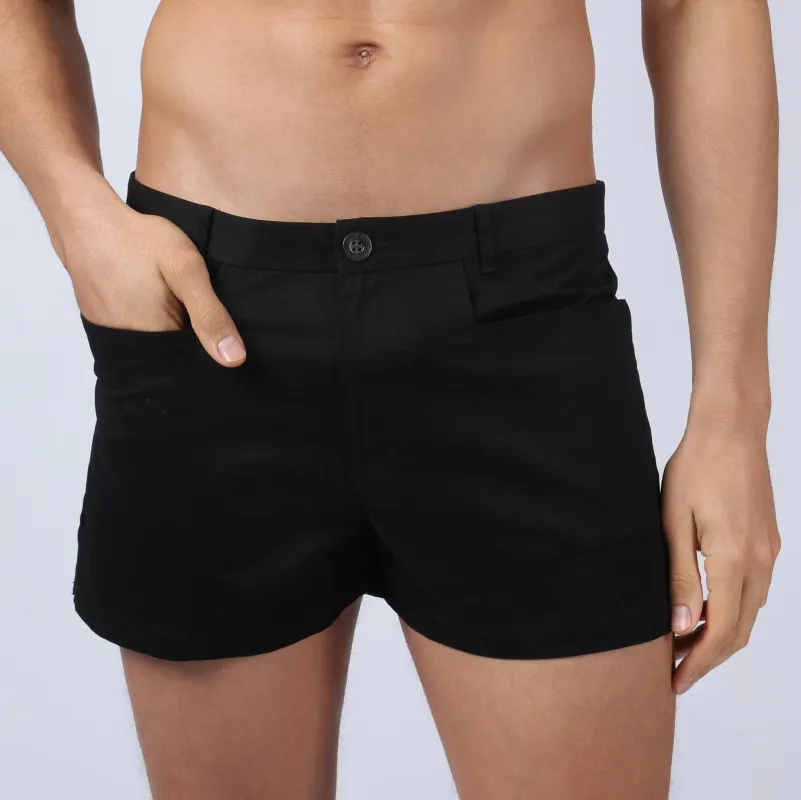 Parke & Ronen New Black Solid Summit Short made by Parke & Ronen