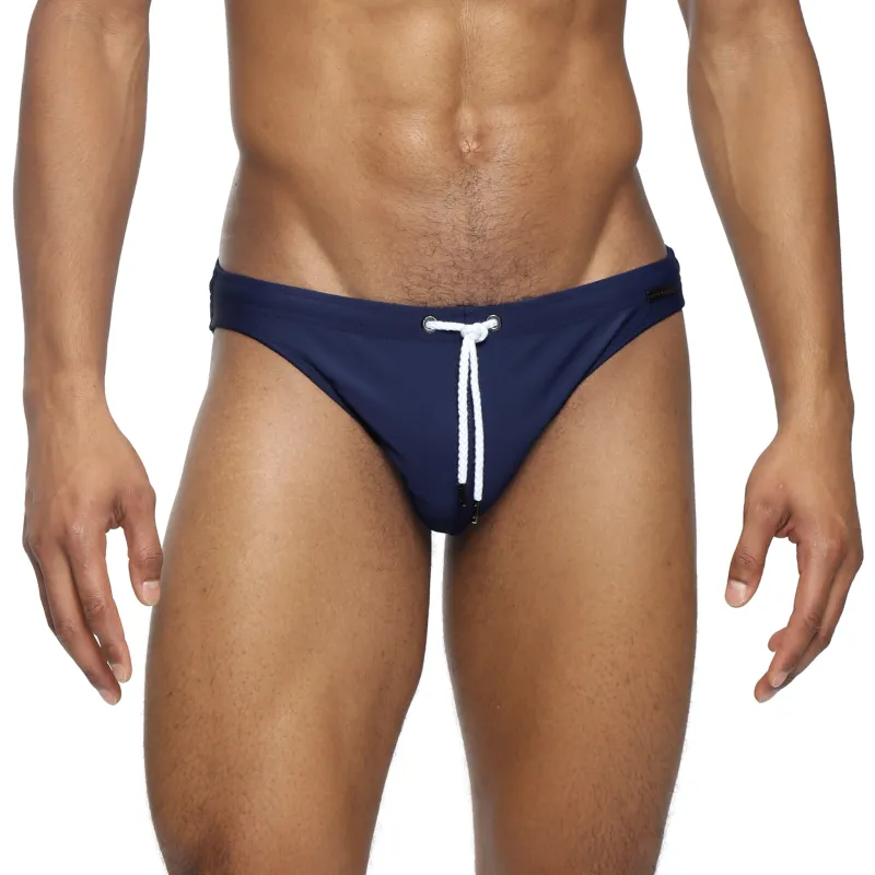 Parke & Ronen New Navy Solid Blade Bikini sold by Underwear Expert