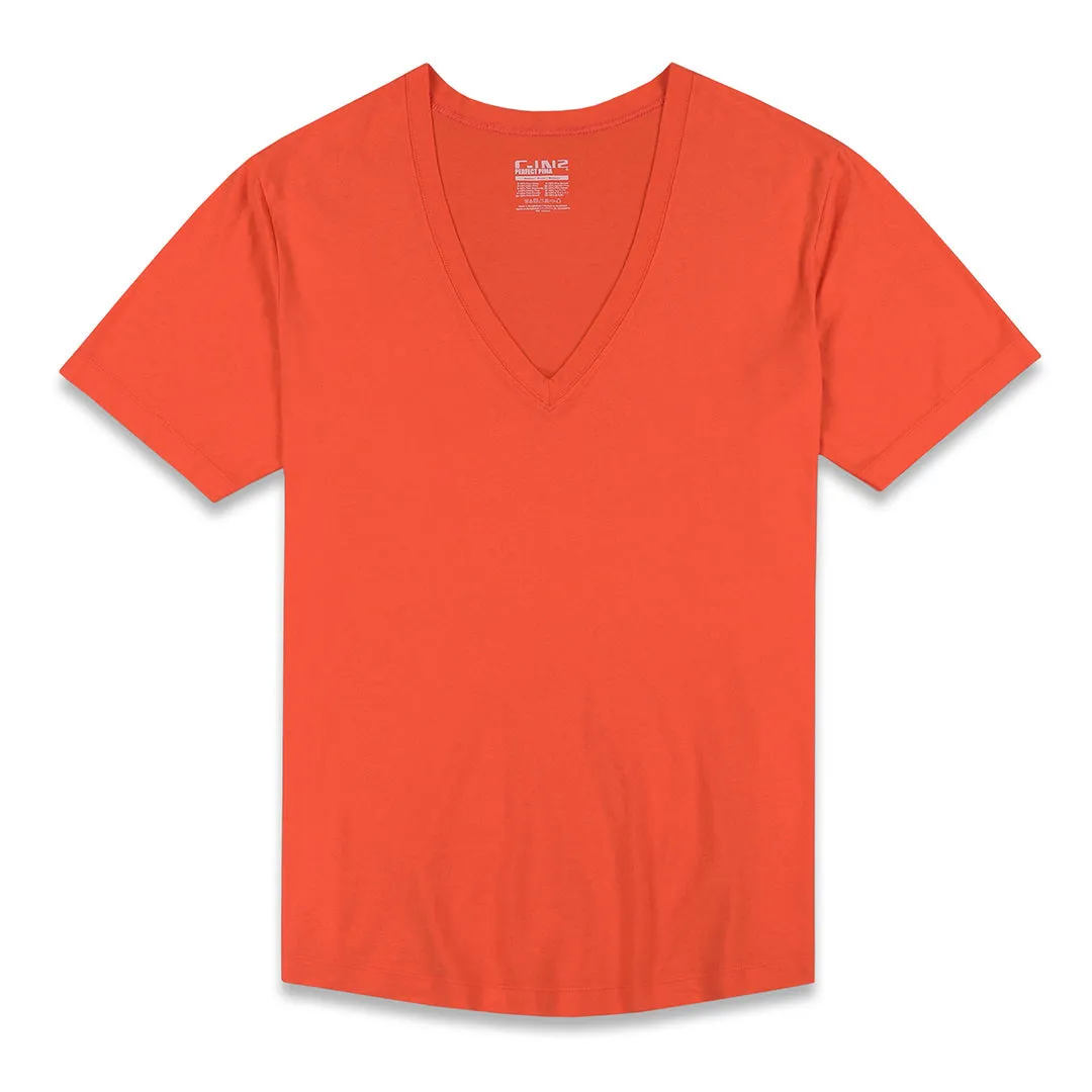 C-IN2 Perfect Pima Relaxed Deep V-Neck T-Shirt Rylee Red sold by Underwear Expert product image thumbnail 3