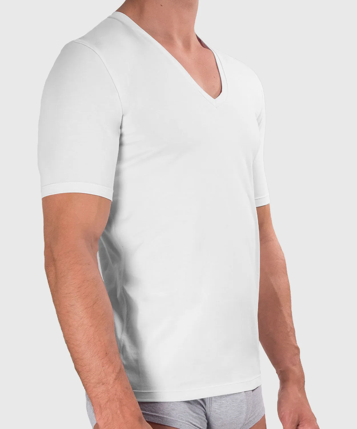 Rounderbum Slim Fit Cotton Compression V-Neck Undershirt sold by Underwear Expert product image thumbnail 2