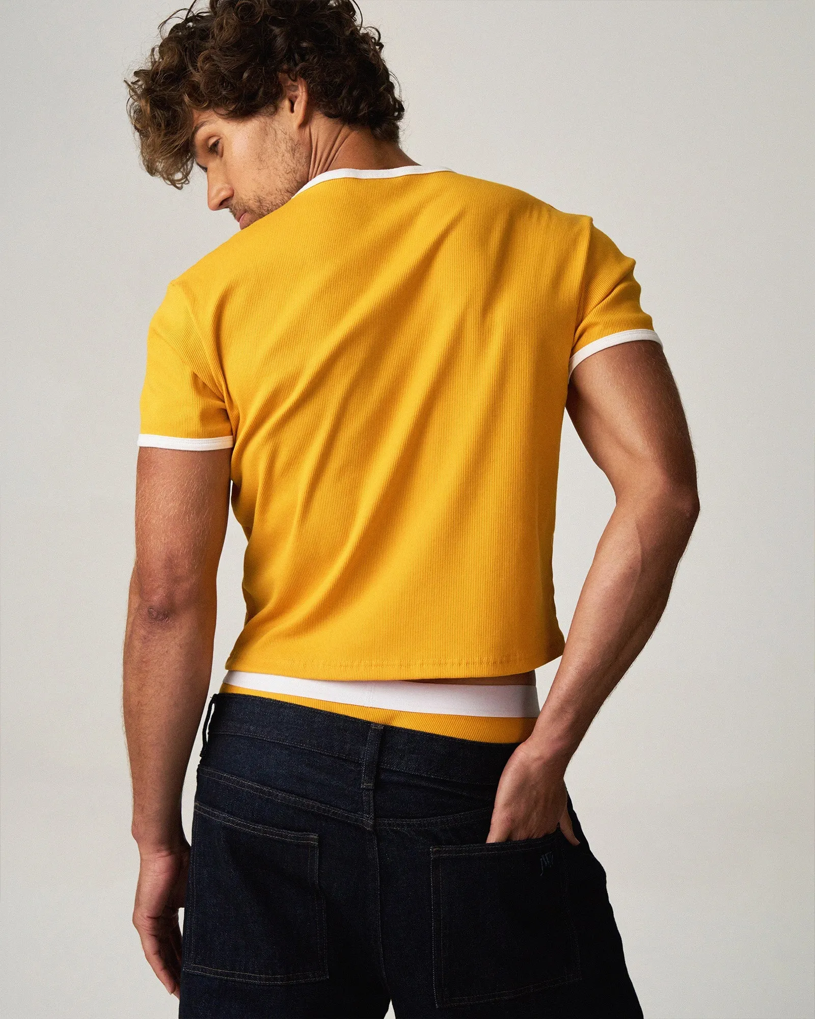 Teamm8 M.V.P. Retro Cropped Tee - Marigold sold by Underwear Expert product image thumbnail 2