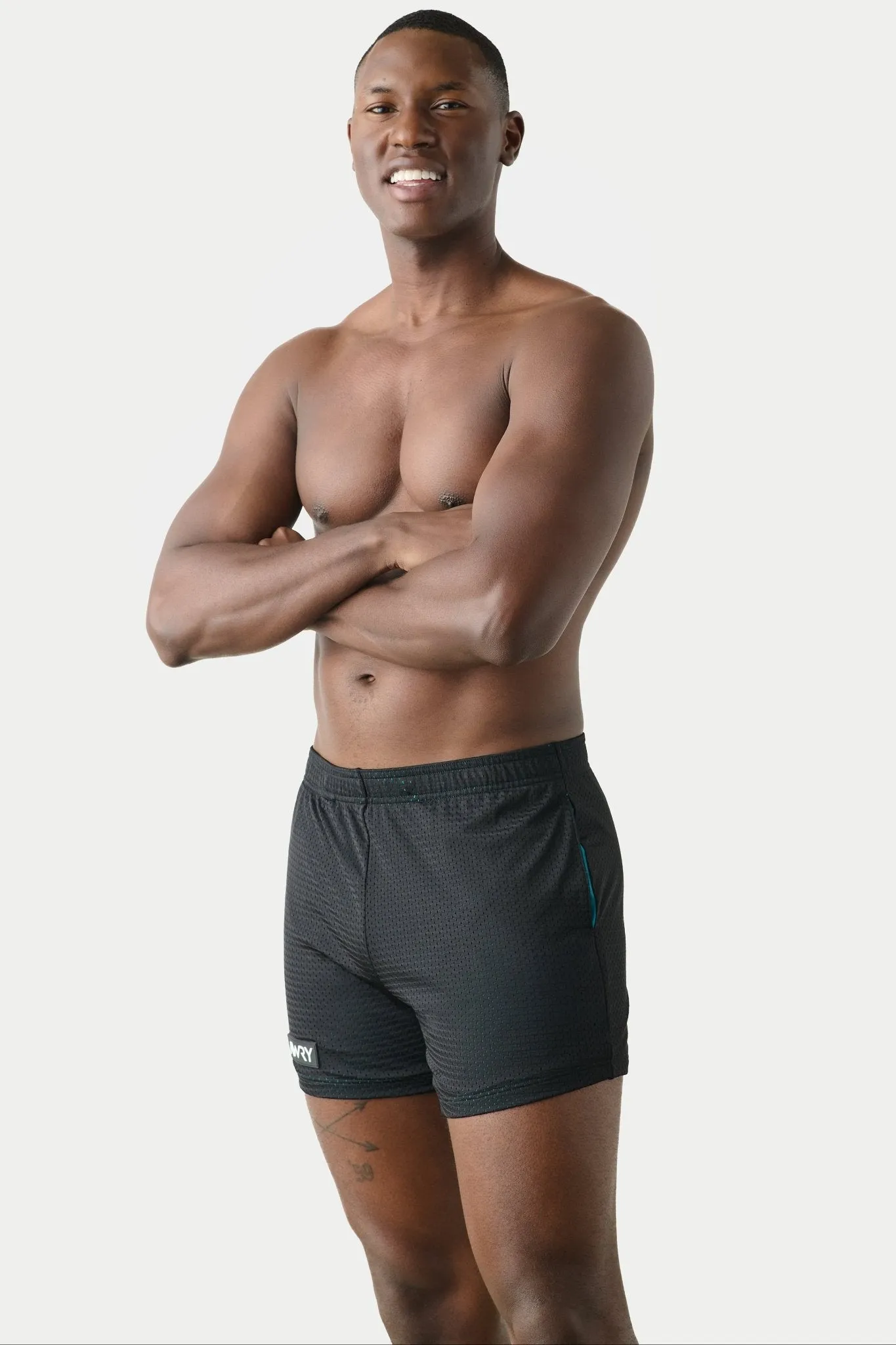 Awry Varsity Shorts Black & Teal sold by Underwear Expert product image thumbnail 3
