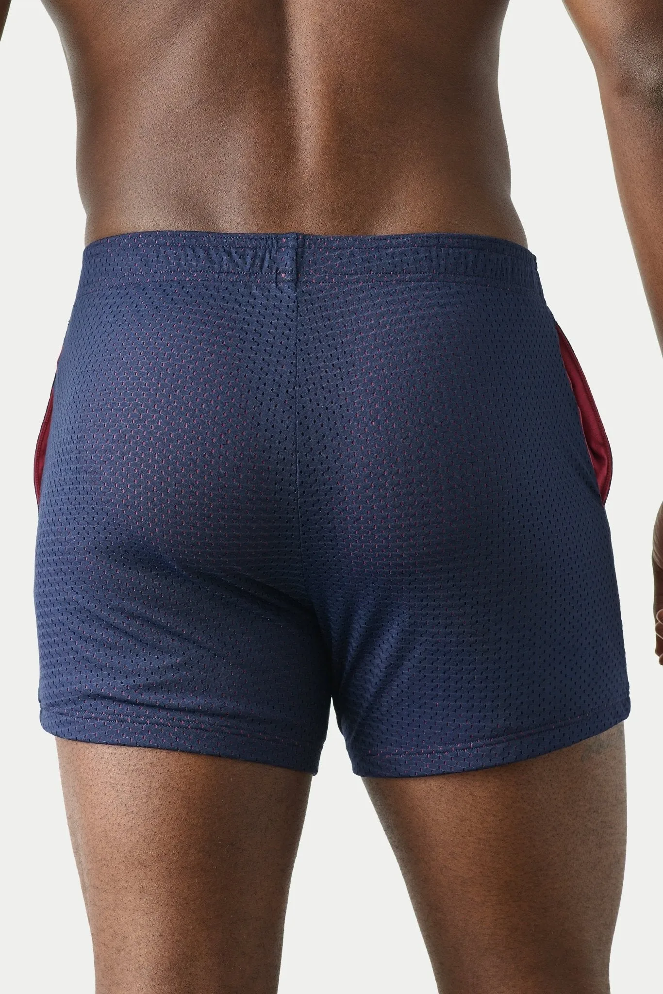 Awry Varsity Shorts Navy & Berry Red sold by Underwear Expert product image thumbnail 5