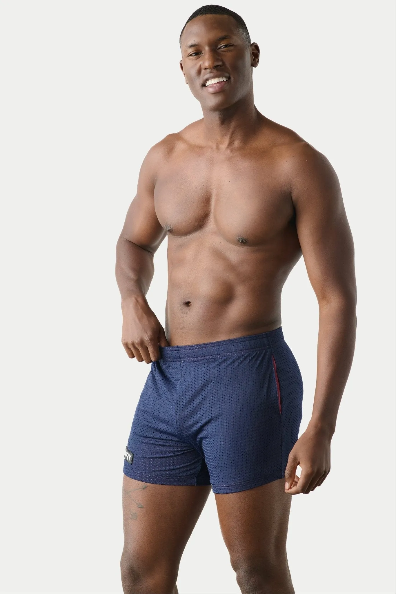 Awry Varsity Shorts Navy & Berry Red sold by Underwear Expert product image thumbnail 3
