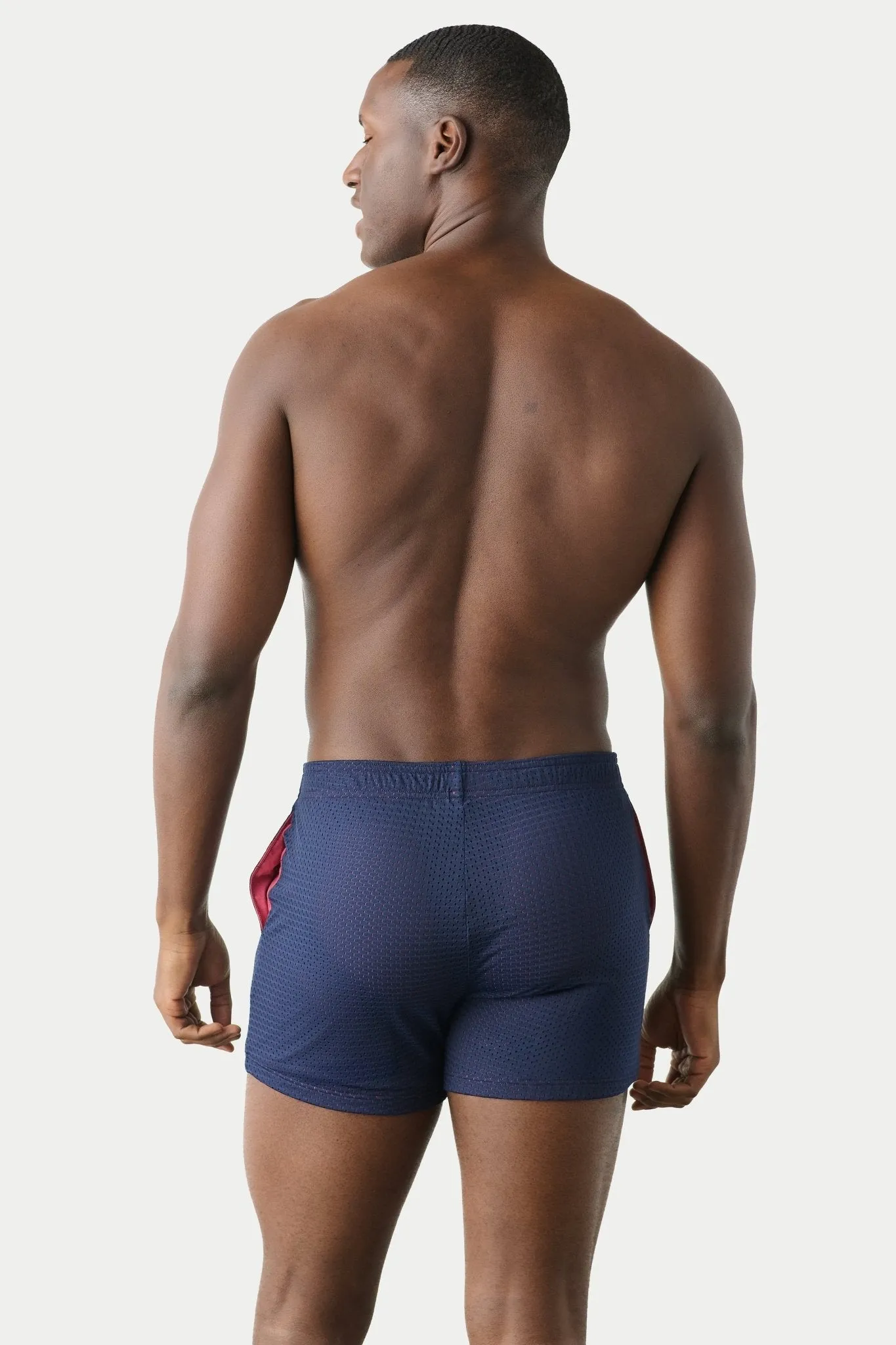 Awry Varsity Shorts Navy & Berry Red sold by Underwear Expert product image thumbnail 2