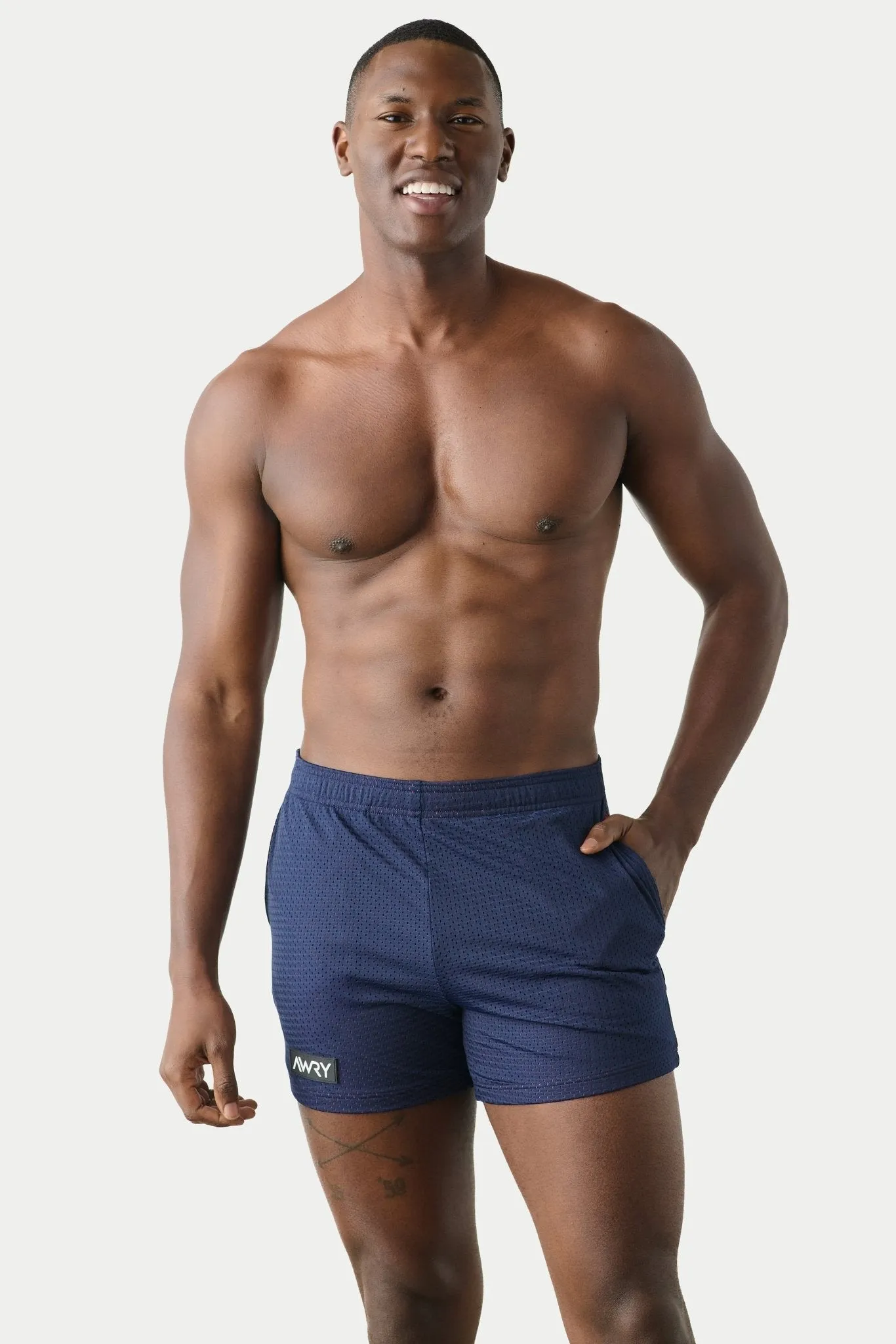 Awry Varsity Shorts Navy & Berry Red sold by Underwear Expert