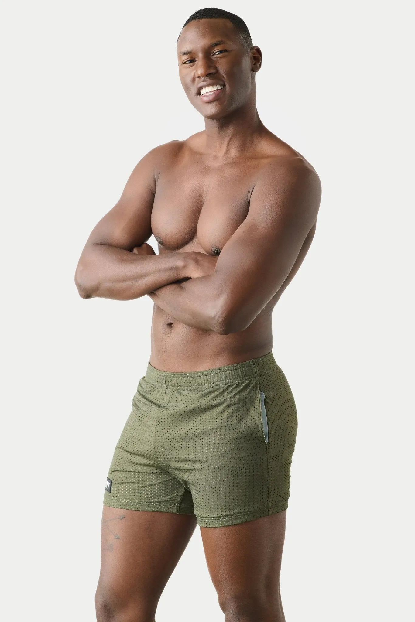 Awry Varsity Shorts Army Green & Steel sold by Underwear Expert product image thumbnail 3
