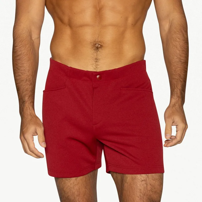 Bike Athletic Coaches Short 5" Inseam Red made by Bike Athletic