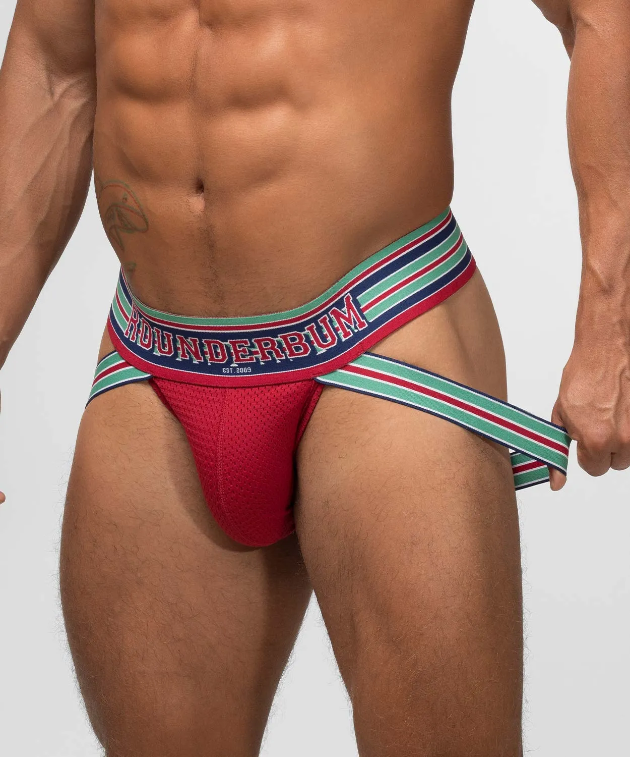 Rounderbum Varsity Lift Jockstrap sold by Underwear Expert