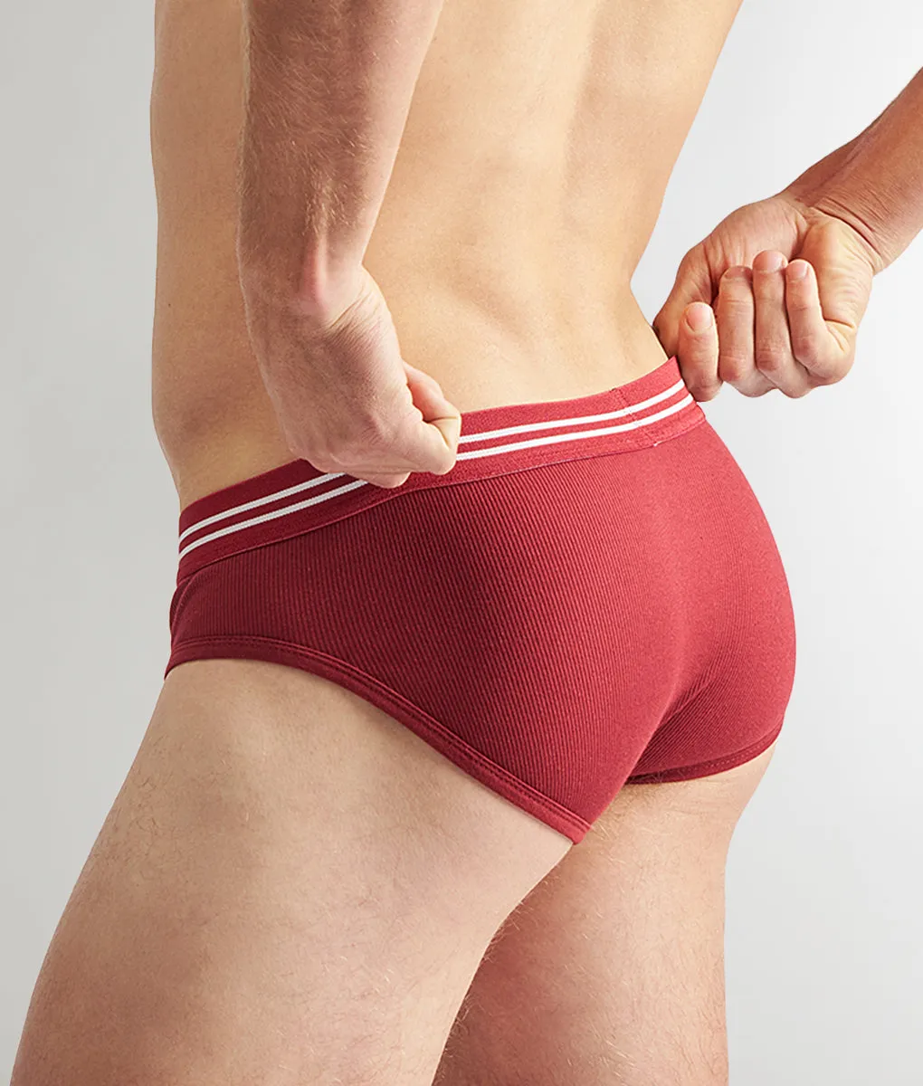 Teamm8 M.V.P Ribbed Brief Maroon sold by Underwear Expert product image thumbnail 2