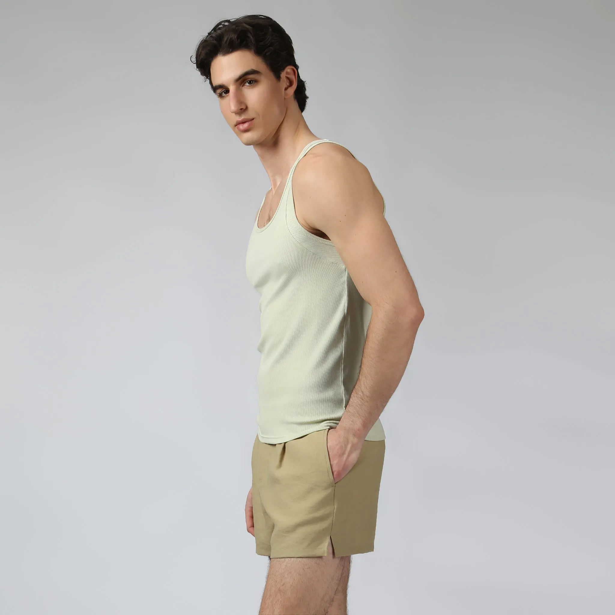 Parke & Ronen Sage Beach Walk Rib Tank sold by Underwear Expert product image thumbnail 2