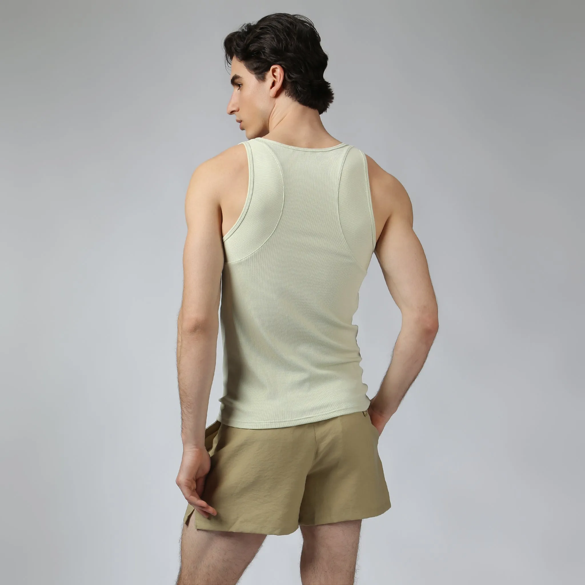 Parke & Ronen Sage Beach Walk Rib Tank sold by Underwear Expert product image thumbnail 3