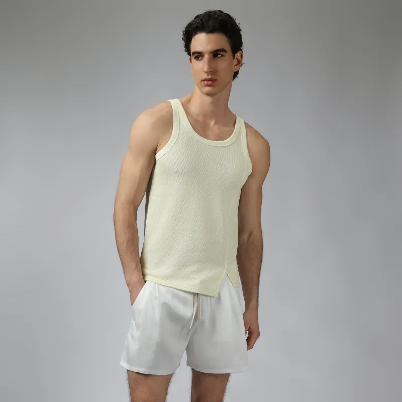 Parke & Ronen Key Lime Pointillist Roxy Tank made by Parke & Ronen