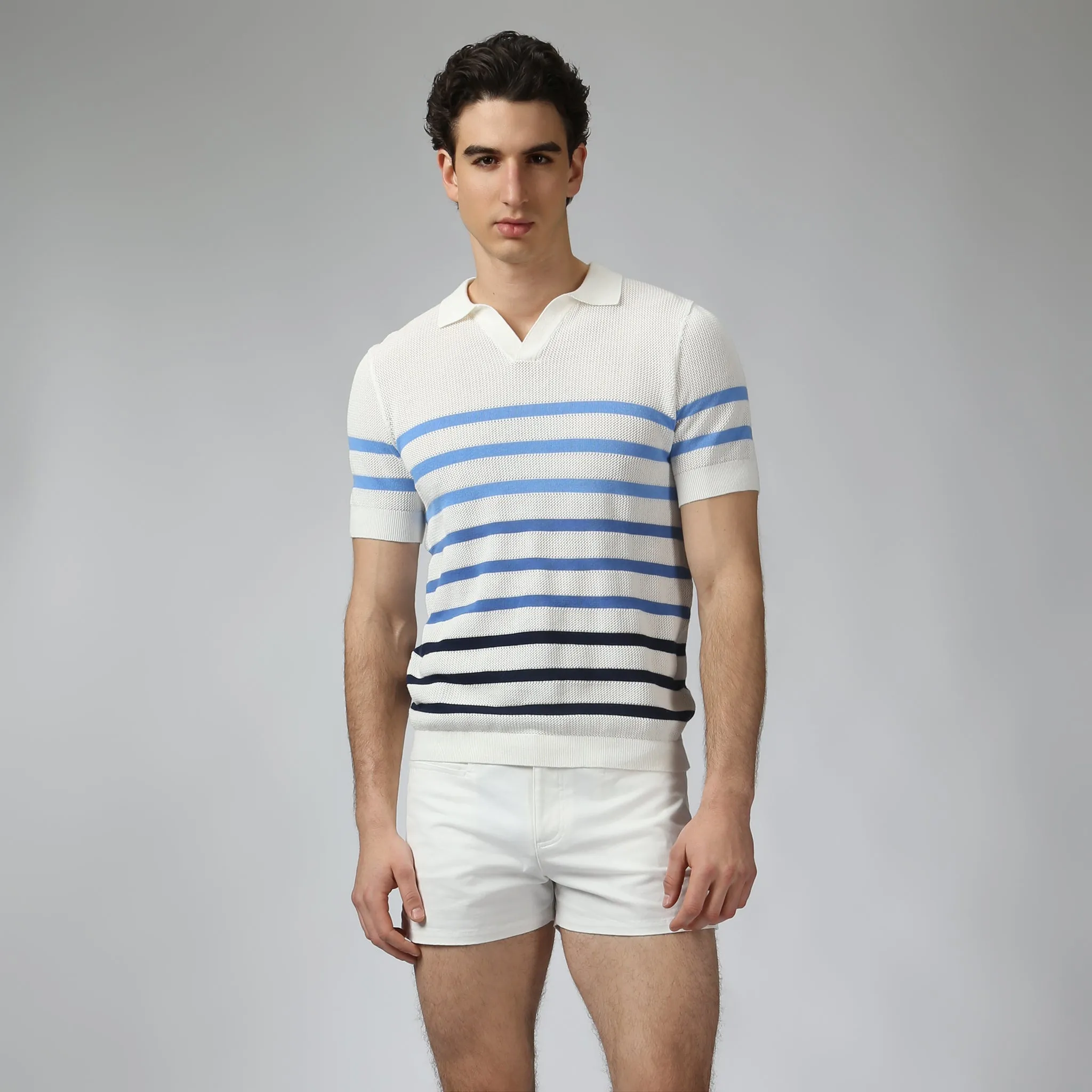 Parke & Ronen White Seabreeze Knit Polo sold by Underwear Expert