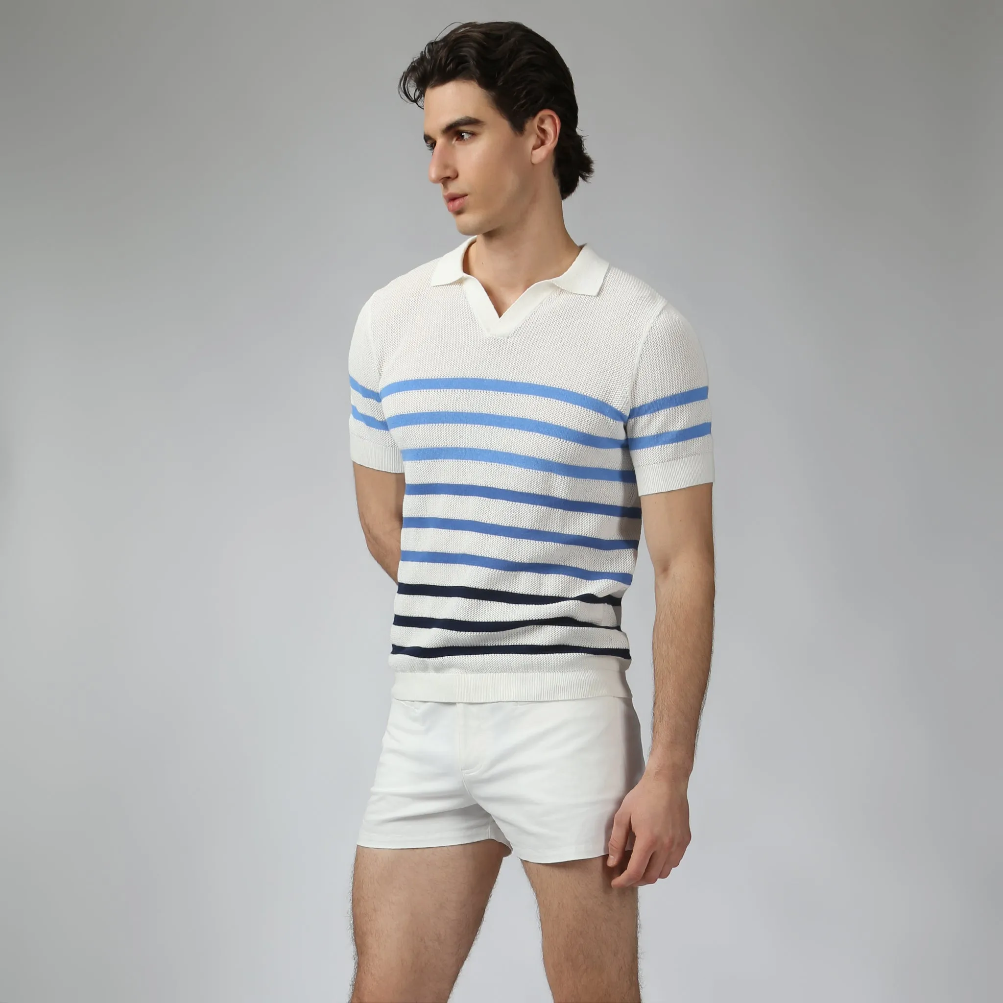 Parke & Ronen White Seabreeze Knit Polo sold by Underwear Expert product image thumbnail 2