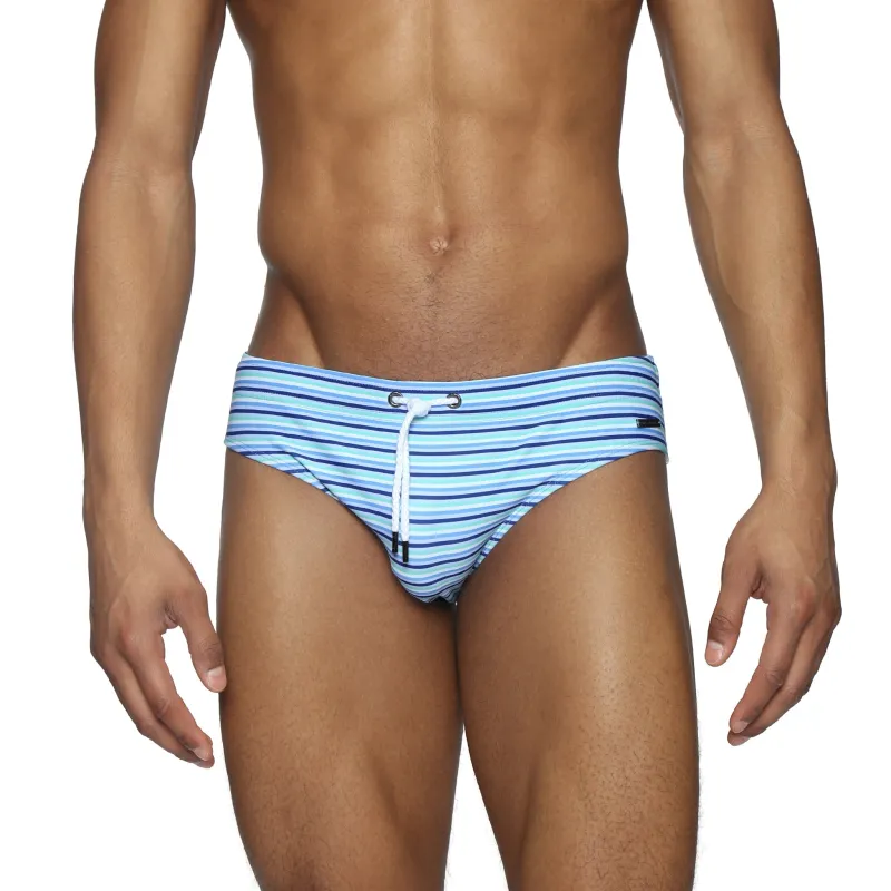 Parke & Ronen Marina Pinline Printed Meridian Swim Bikini Brief made by Parke & Ronen