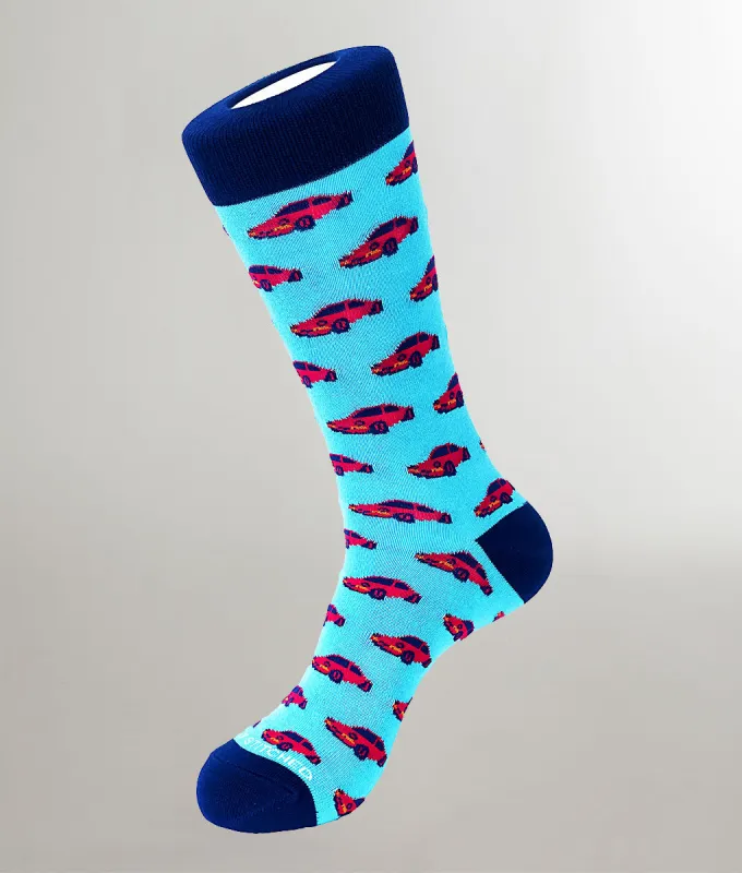 Unsimply Stitched Sports Car Sock made by Underwear Expert