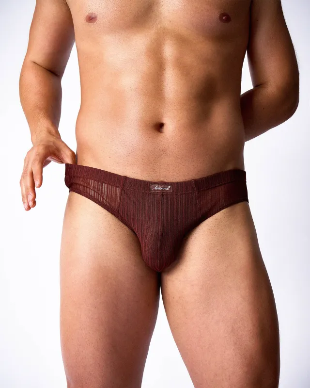 Teamm8 Romeo Sheer Thong - Mahogany made by Underwear Expert