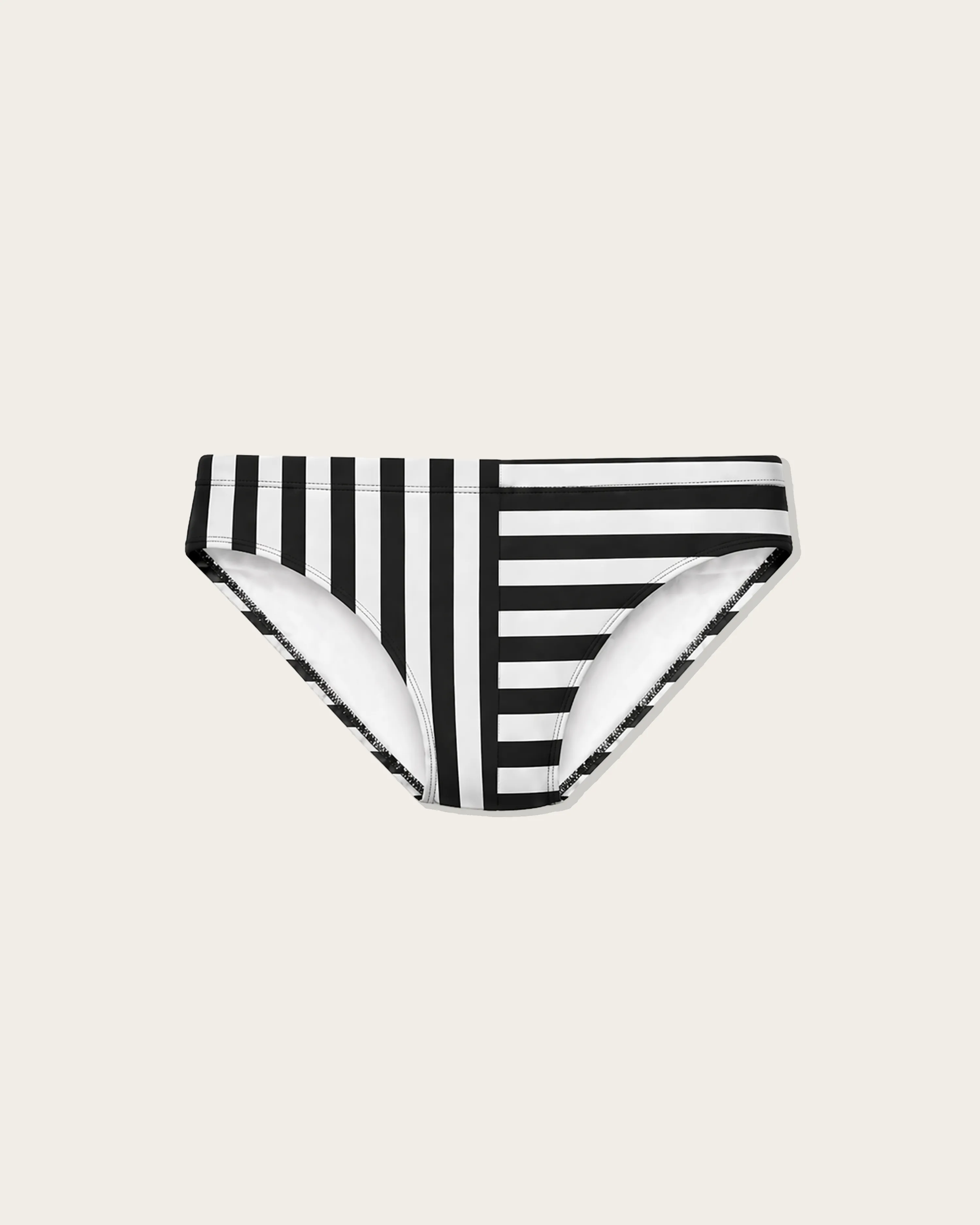 Reputation Swim Brief 01 Signature Cut - White & Black Stripe sold by Underwear Expert product image thumbnail 5