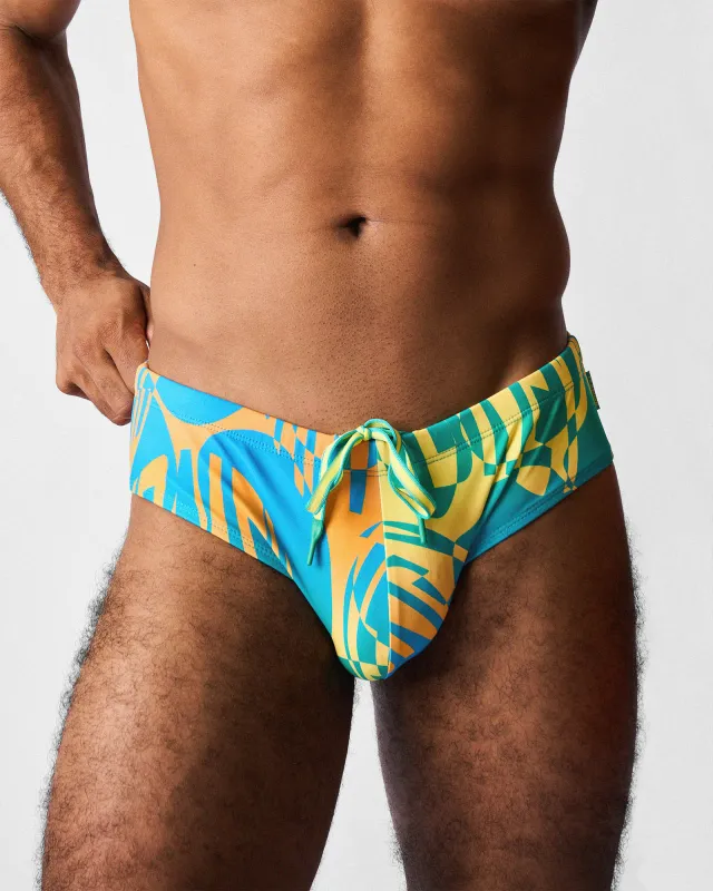 Teamm8 Harbour City Wide Swim Brief - Tropical made by Underwear Expert