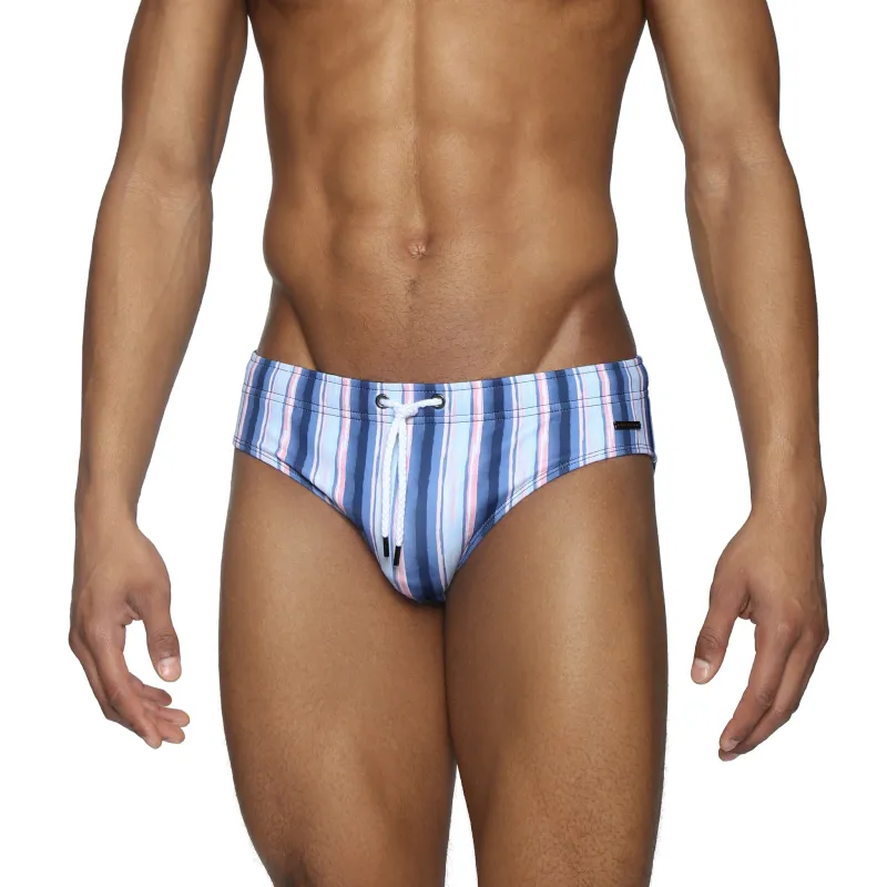 Parke & Ronen Printed Meridian Bikini - Twilight Tidebreak Stripe made by Parke & Ronen