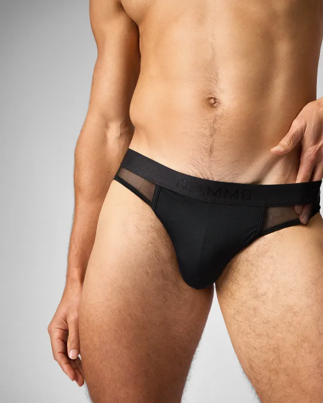 Teamm8 Score Sheer Slim Jockstrap - Onyx made by Underwear Expert