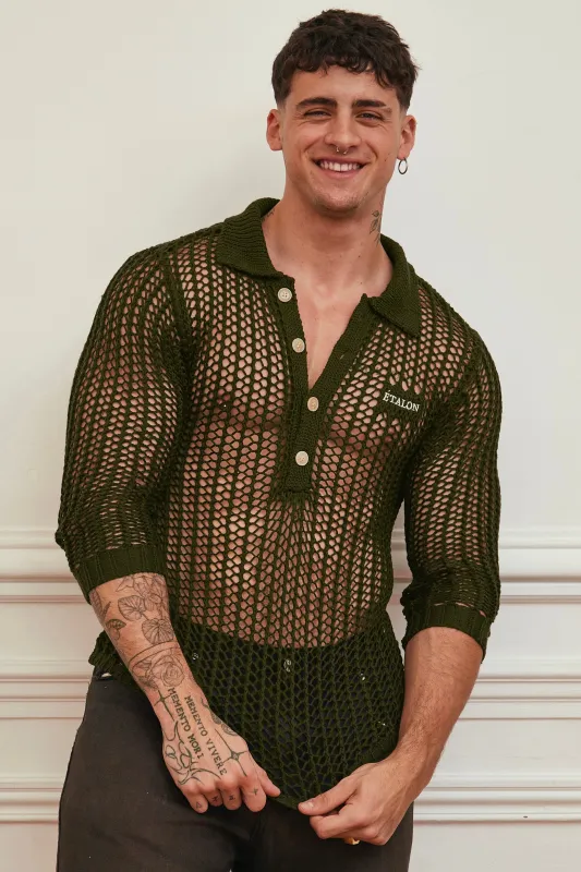 Etalon Knitted Long Sleeve Polo made by Underwear Expert