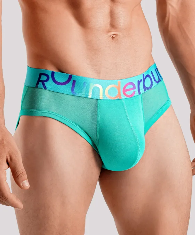 Rounderbum Transparent Pride Package Brief Green sold by Underwear Expert