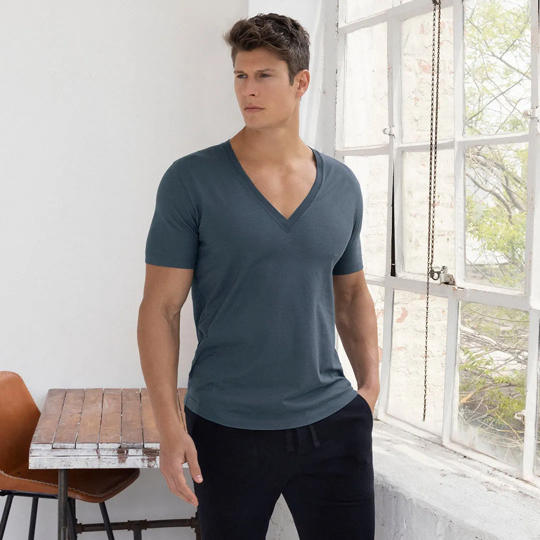 C-IN2 Perfect Pima Relaxed Deep V-Neck T-Shirt Niles Navy sold by Underwear Expert product image thumbnail 3