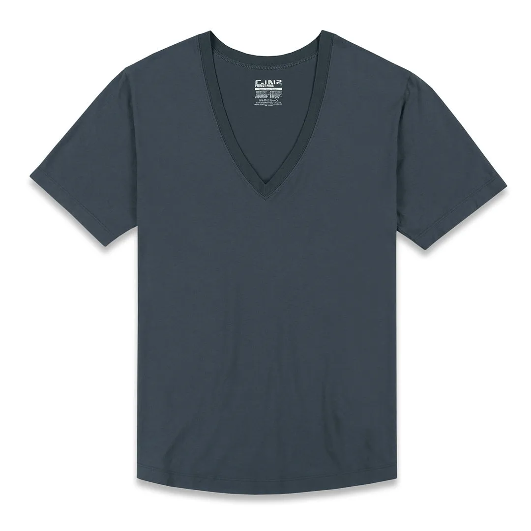 C-IN2 Perfect Pima Relaxed Deep V-Neck T-Shirt Niles Navy sold by Underwear Expert product image thumbnail 4