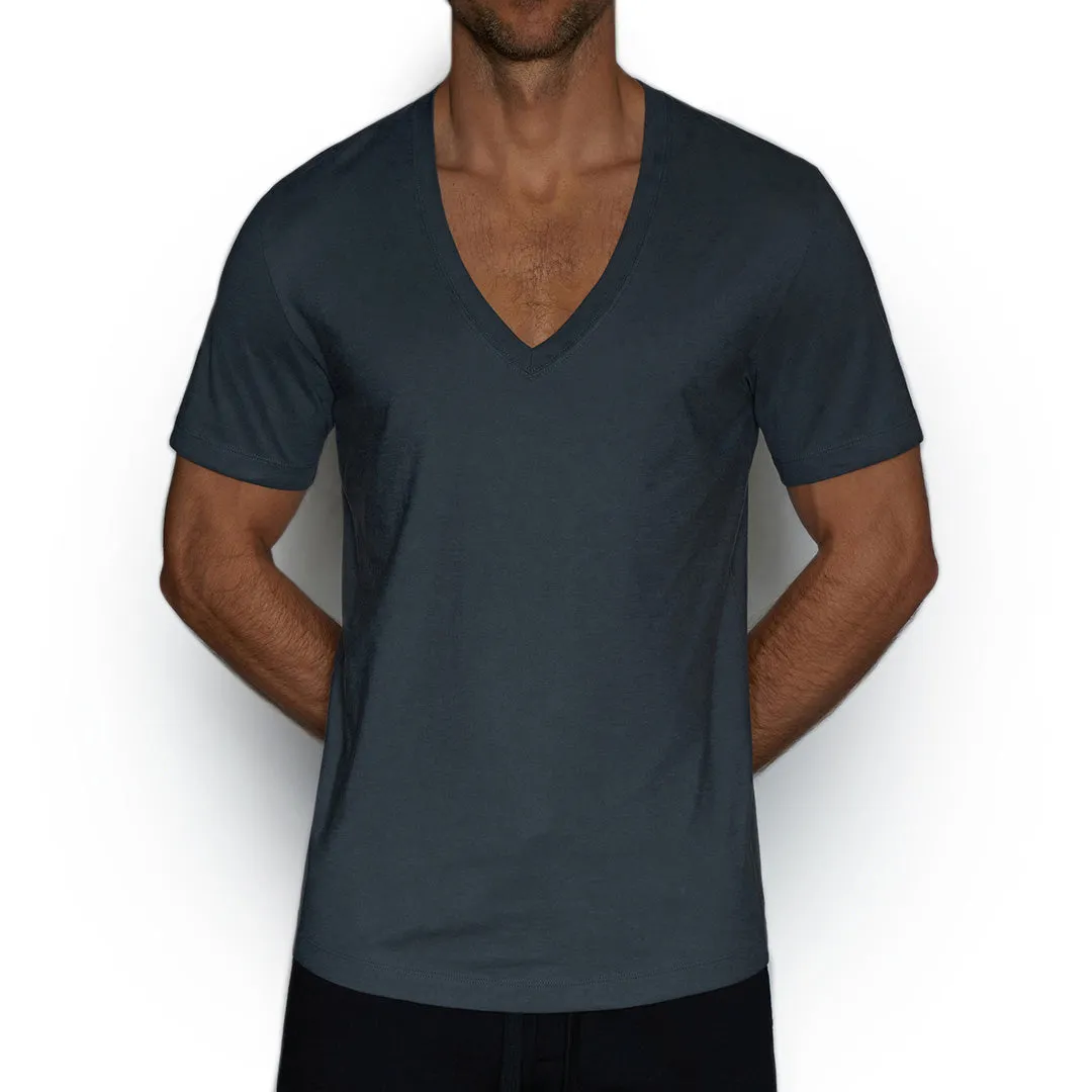 C-IN2 Perfect Pima Relaxed Deep V-Neck T-Shirt Niles Navy sold by Underwear Expert