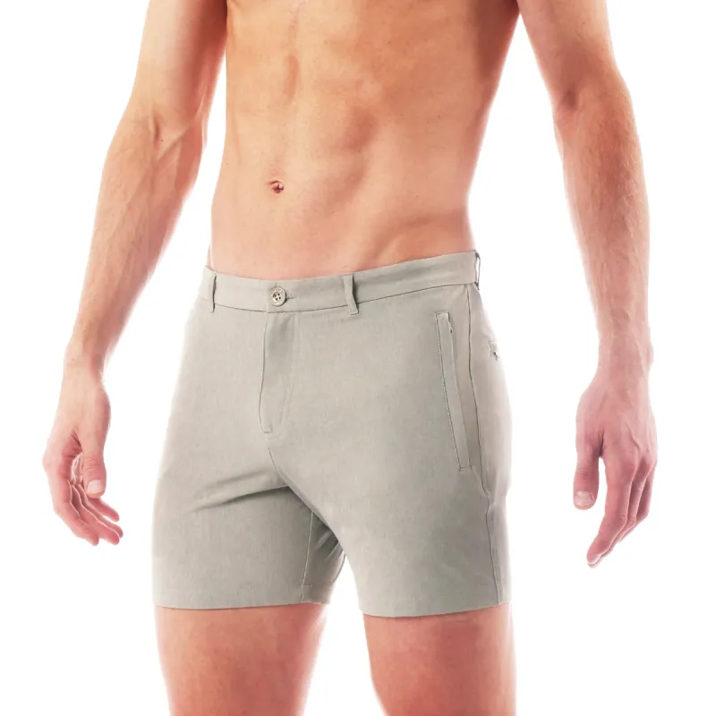 Parke & Ronen Actionwear Dove Grey Action Stretch Holler Short sold by Underwear Expert
